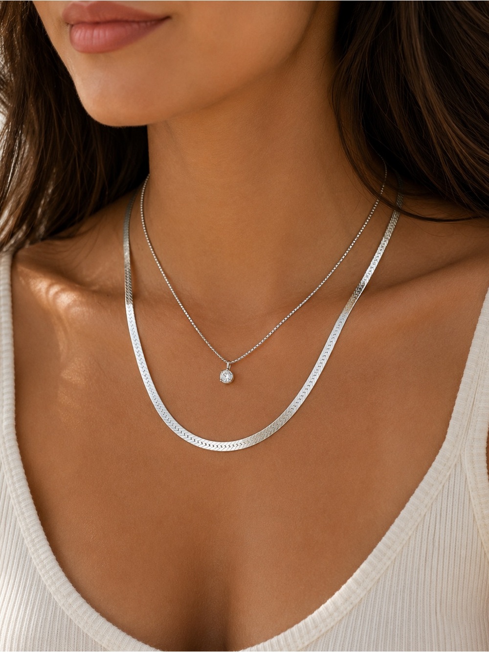 Italy 925 Sterling Silver Herringbone Necklace 20" 16g